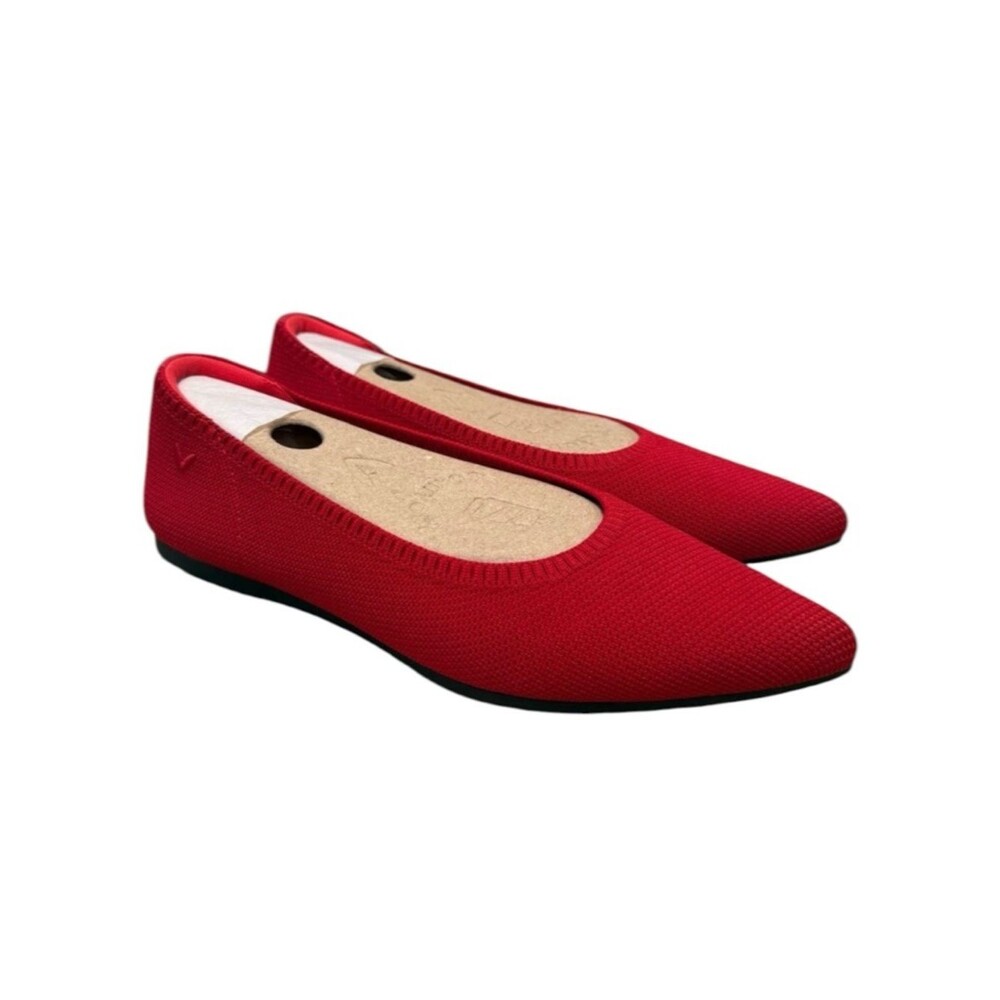 Vivaia Aria 5 Pointed Toe Ballet Flats Ruby Red  EU Sz 36.5 New